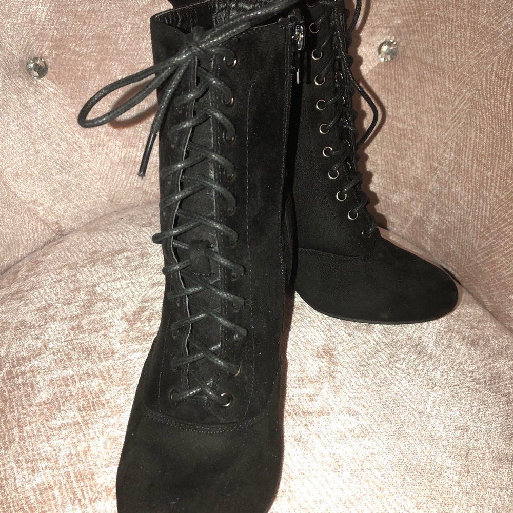 Black Laced Booties
